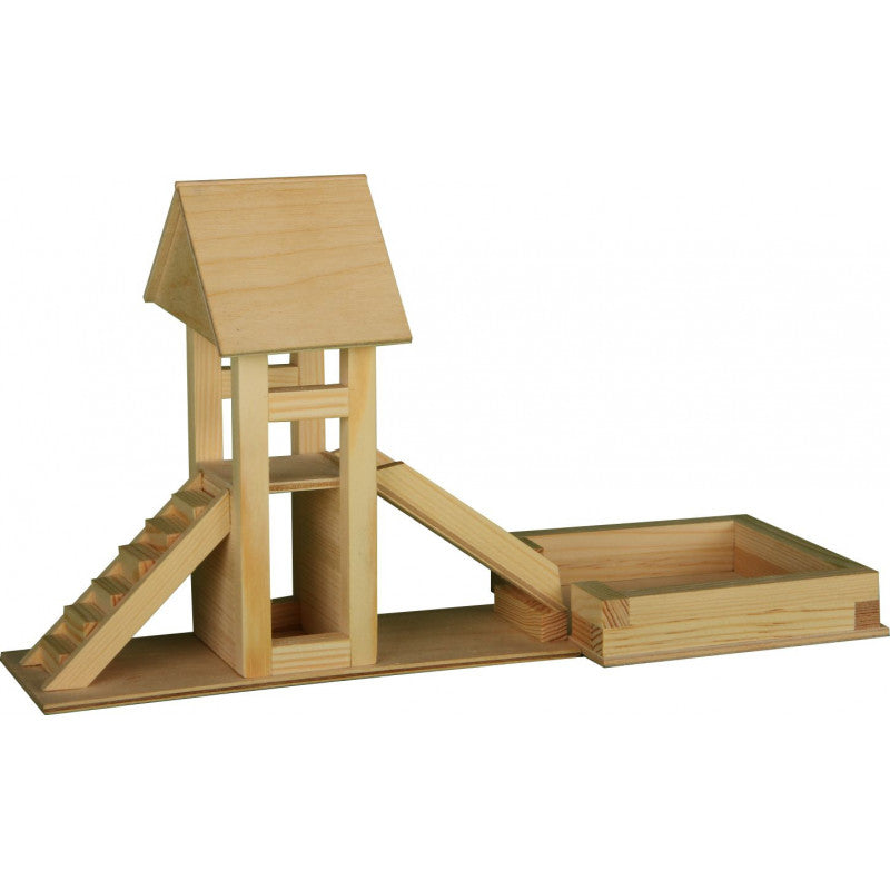 Set de construit Loc de joaca, 176 piese din lemn, Walachia